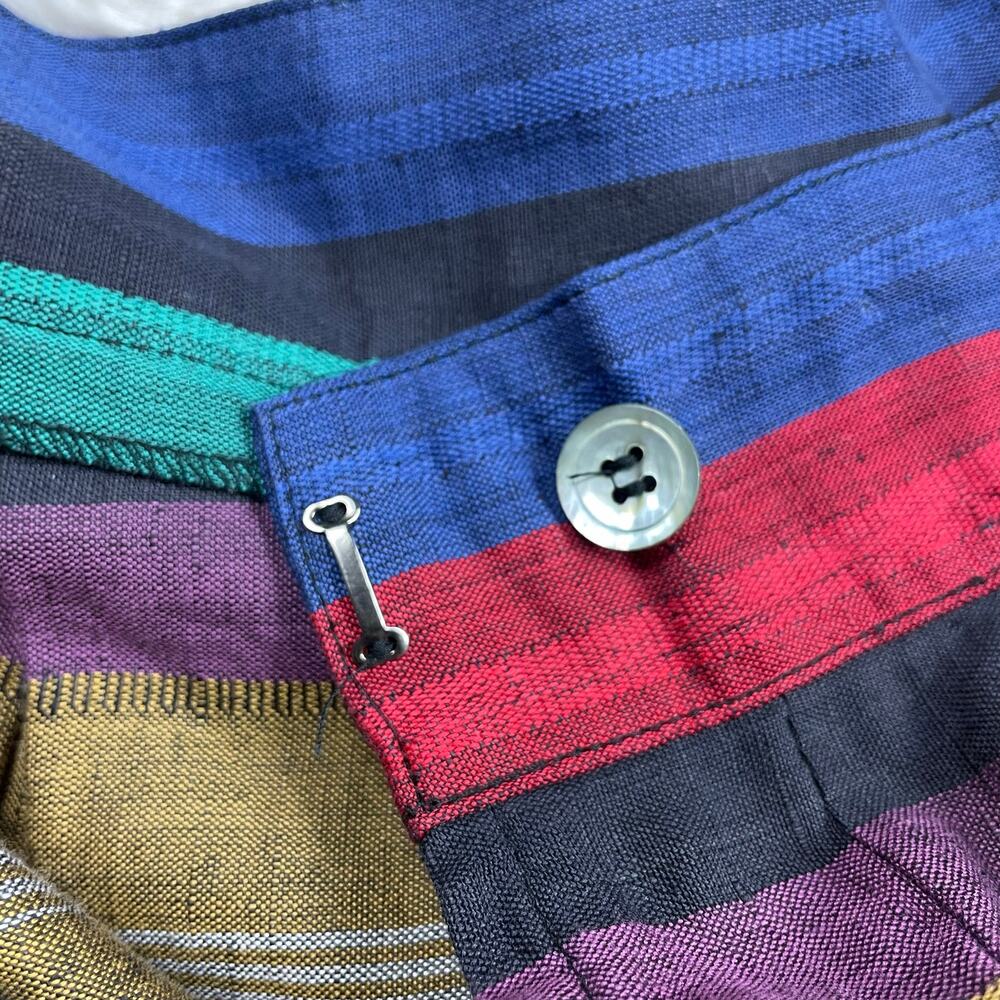 š„Vintage Liz Claiborne Linen Blend Rainbow Pleated Midi Skirt Cottage Academia - Picture 5 of 9